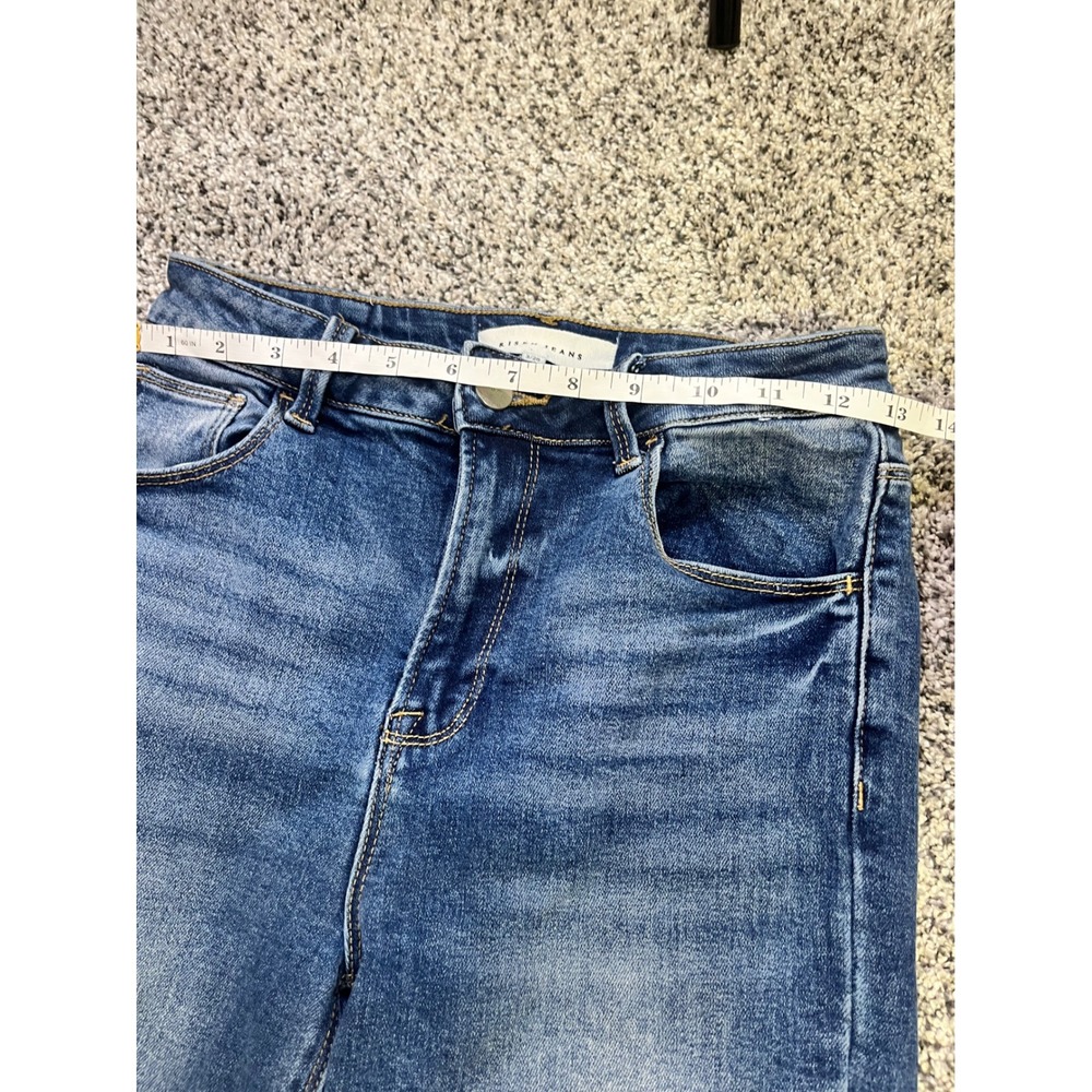 Risen Jeans Womens Blue High Rise Flare Wide Leg Raw Hem Denim RDPSize 3/26 - Picture 10 of 15